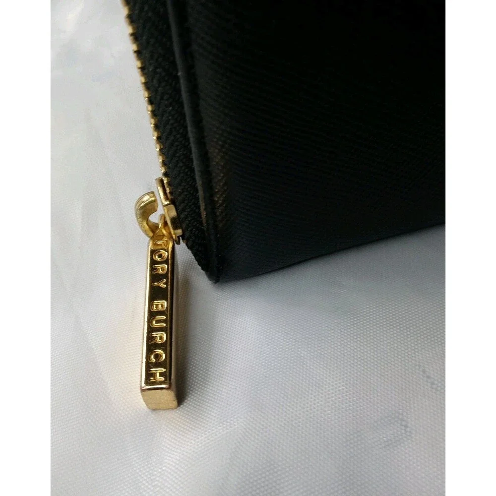Tory Burch Zip Continental Wallet  Black Leather